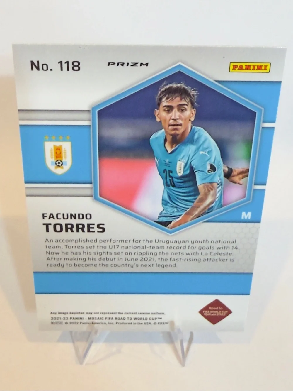2021/22 Panini-Mosaic FIFA # 118 Facundo Torres RC Uruguay - Picture 2 of 2